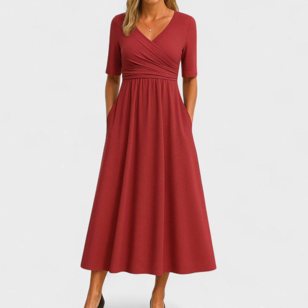 Lystina | Elegant Mellanlång Klänning