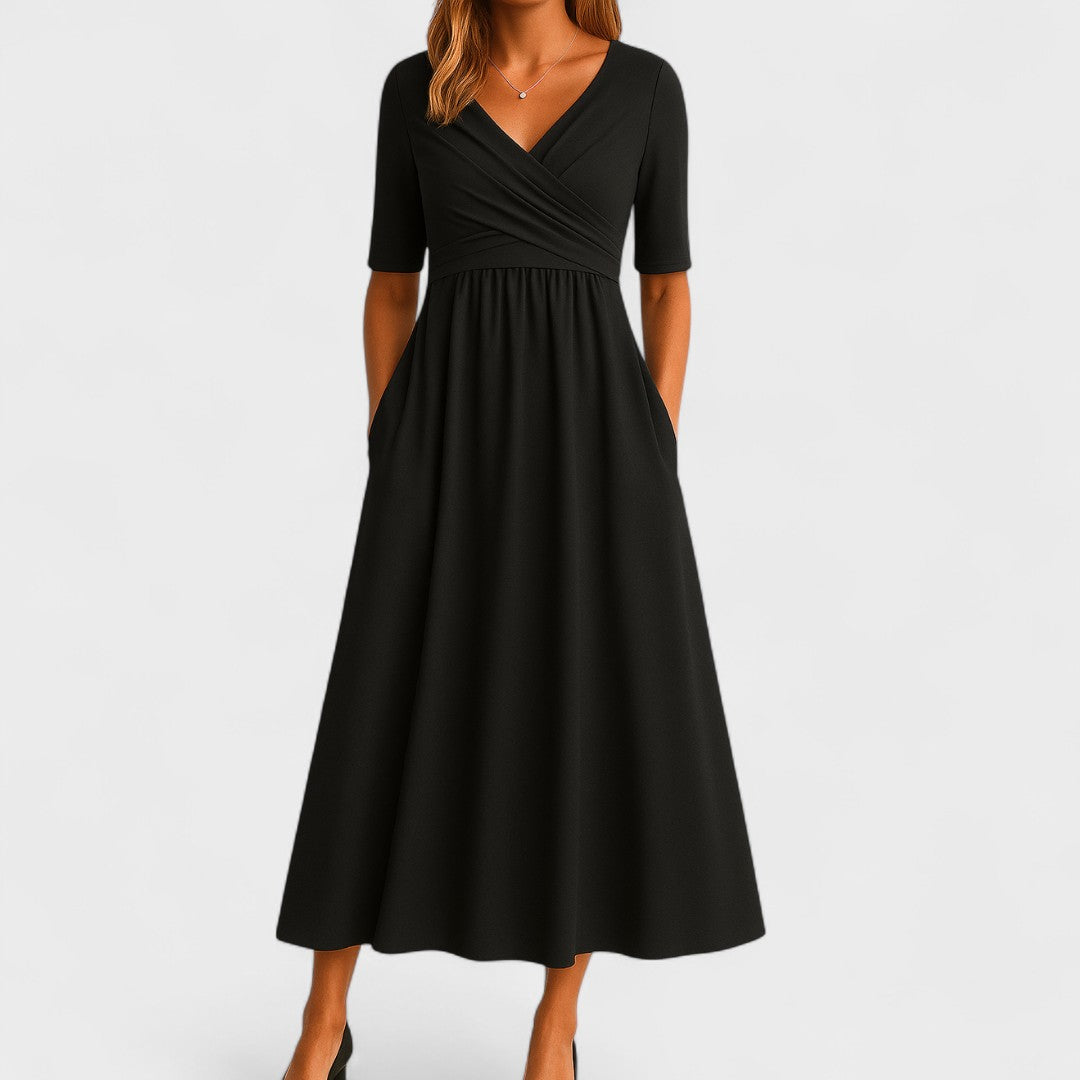 Lystina | Elegant Mellanlång Klänning