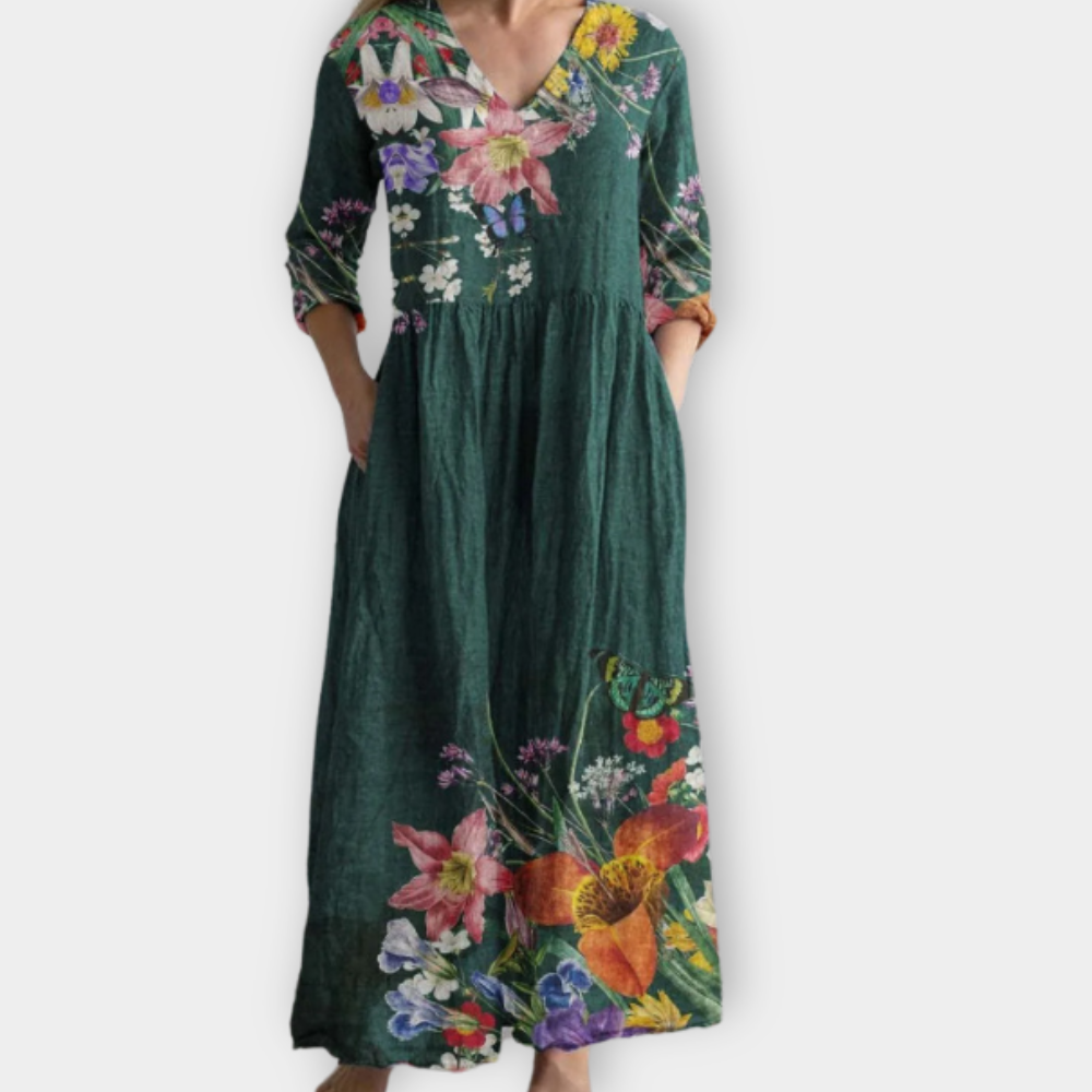 Jorunhild | Boho Maxiklänning i lyxigt, mjukt tyg