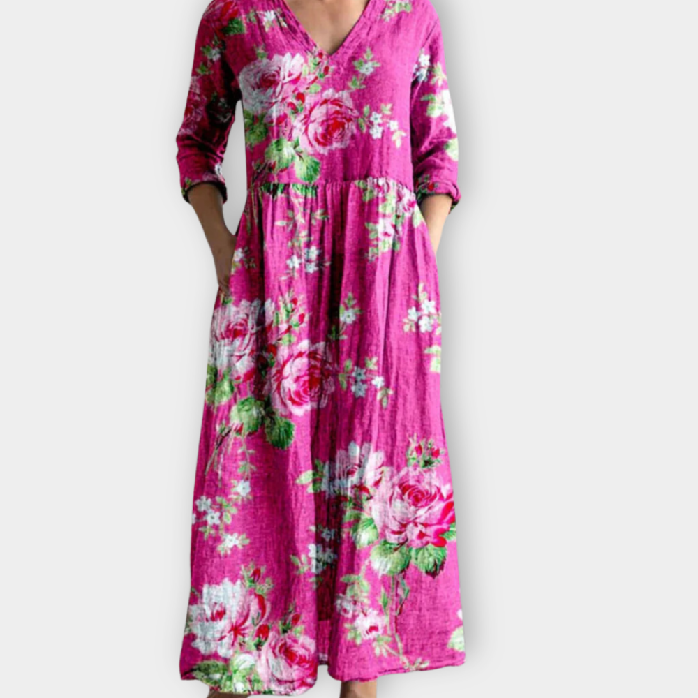 Almara | Boho Maxikjol i Luksuriöst, Mjukt Tyger