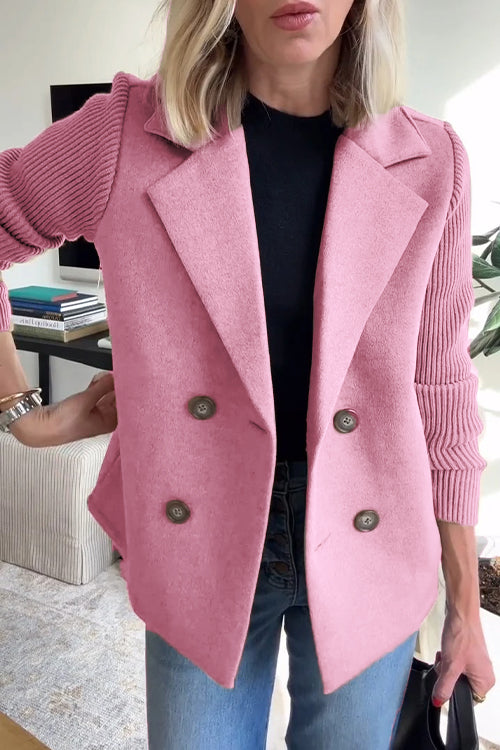 Celeste | Elegant Blazer med Ribbstickade Ärmar