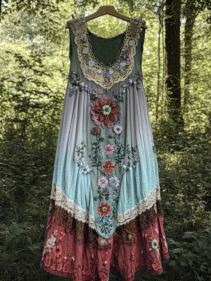 Audveig | Romantisk Bohemkjol med Blomstermagi