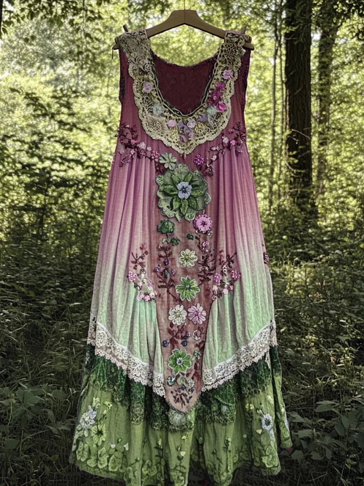 Audveig | Romantisk Bohemkjol med Blomstermagi