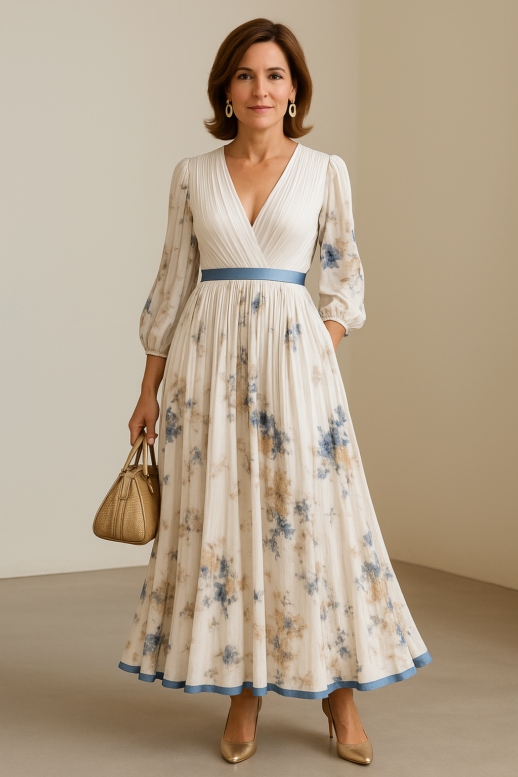 Katie - Elegant Blomster Maxikle på Nätter