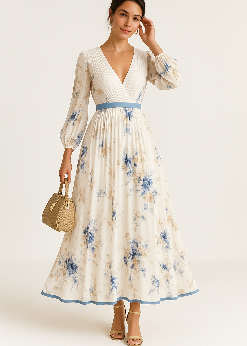 Katie - Elegant Blomster Maxikle på Nätter