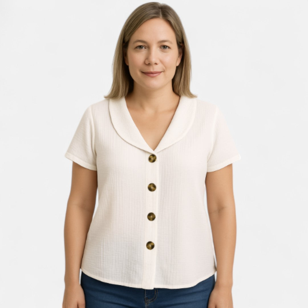 Birit™ | Elegant Knappblus