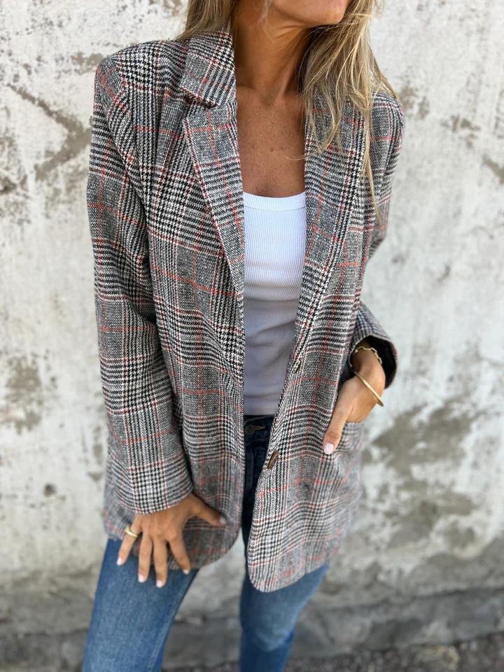 MARLENE | RUTAD LÅNG BLAZER