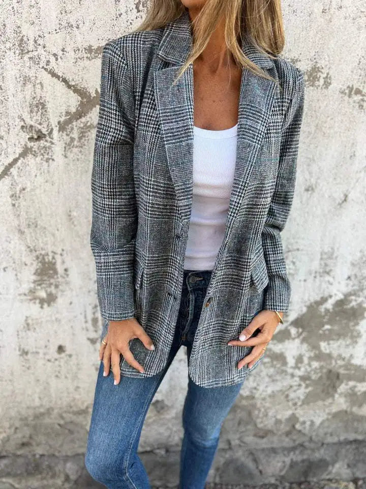 MARLENE | RUTAD LÅNG BLAZER