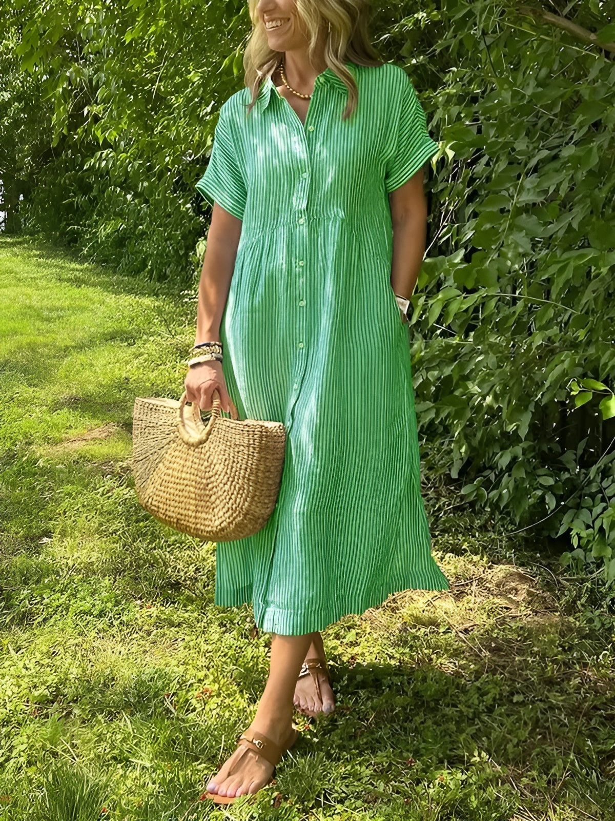 Kjellina | Randig Skjortklänning