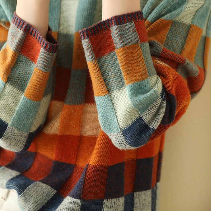 Julia | Lyxig Patchwork Turtle Neck