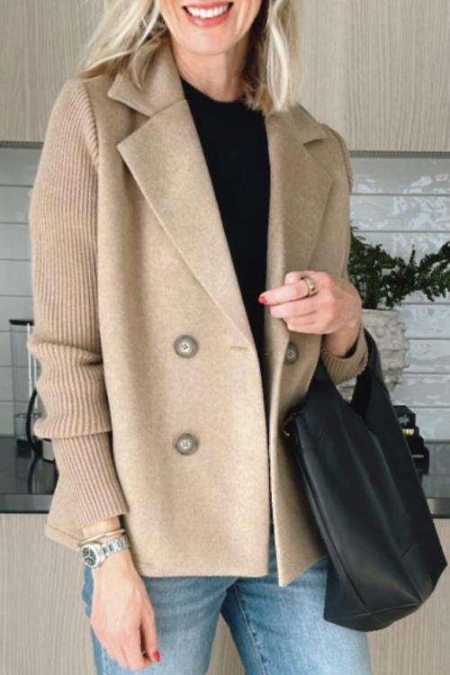 Celeste | Elegant Blazer med Ribbstickade Ärmar