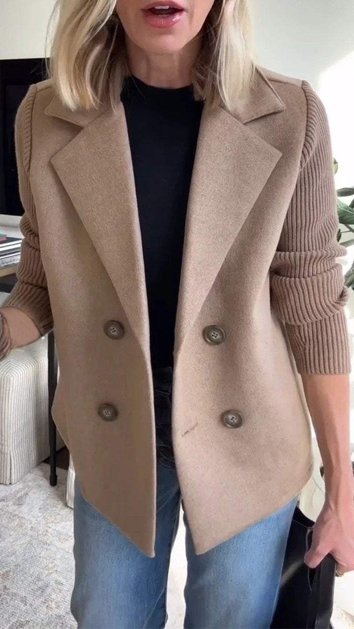 Celeste | Elegant Blazer med Ribbstickade Ärmar