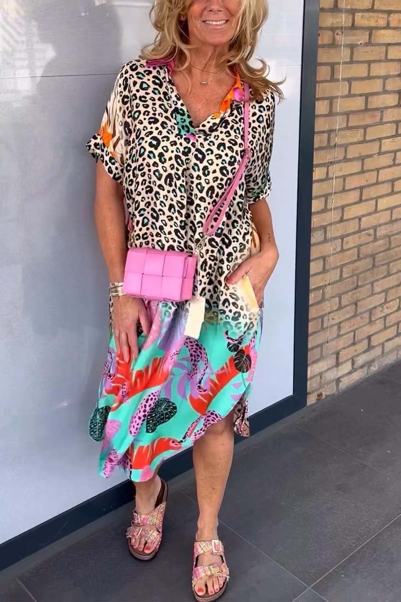 Amanda - Avslappad Leopardklänning