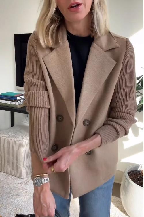 Celeste | Elegant Blazer med Ribbstickade Ärmar