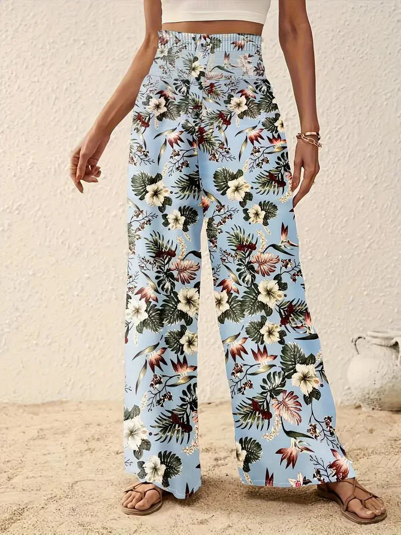 Léonie™ | Lett Dam Sommerbyxa med Unikt Blommönster