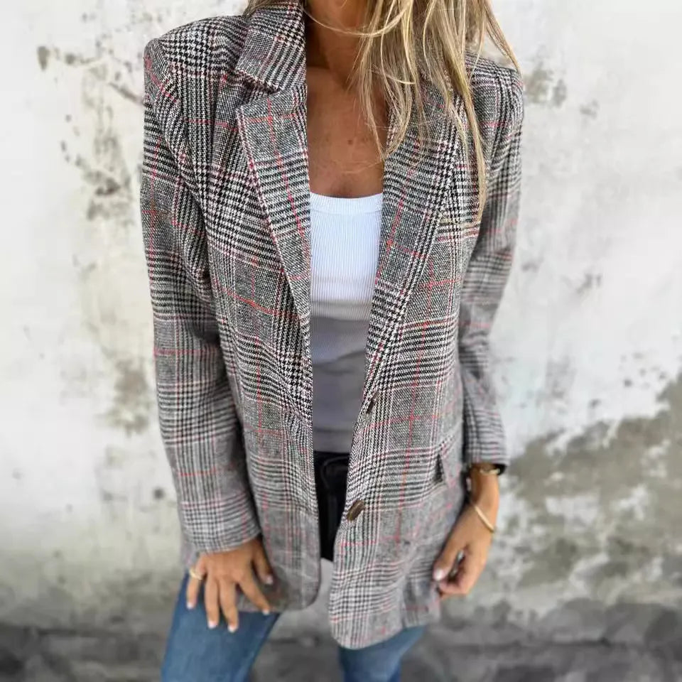 MARLENE | RUTAD LÅNG BLAZER