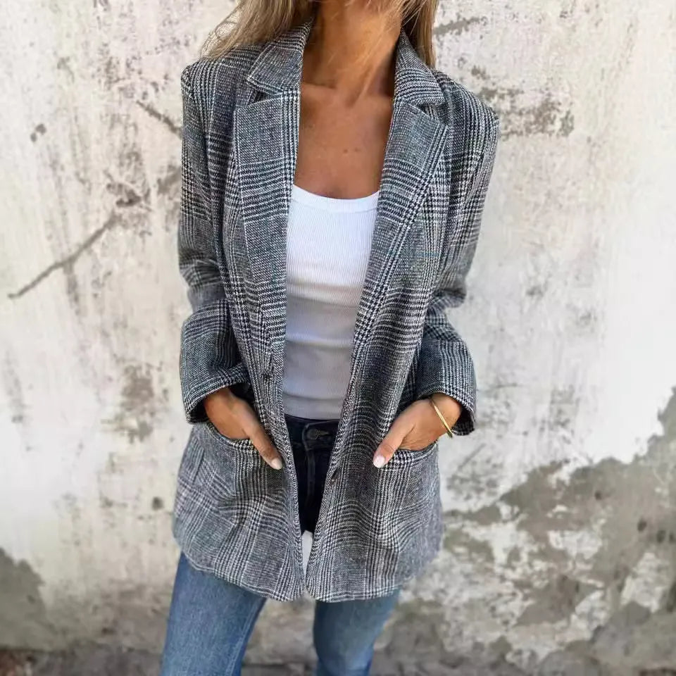 MARLENE | RUTAD LÅNG BLAZER