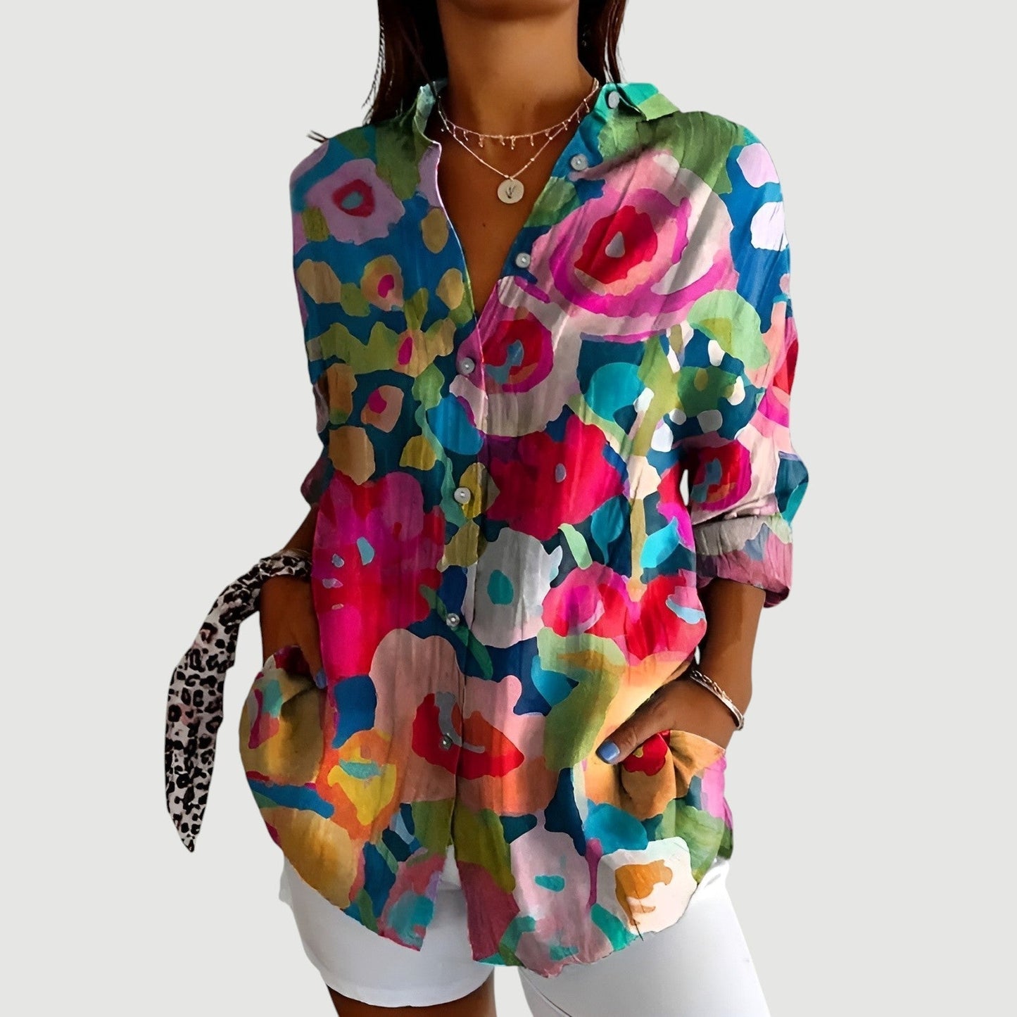 Anna™ | Konstnärlig Blomma Blus