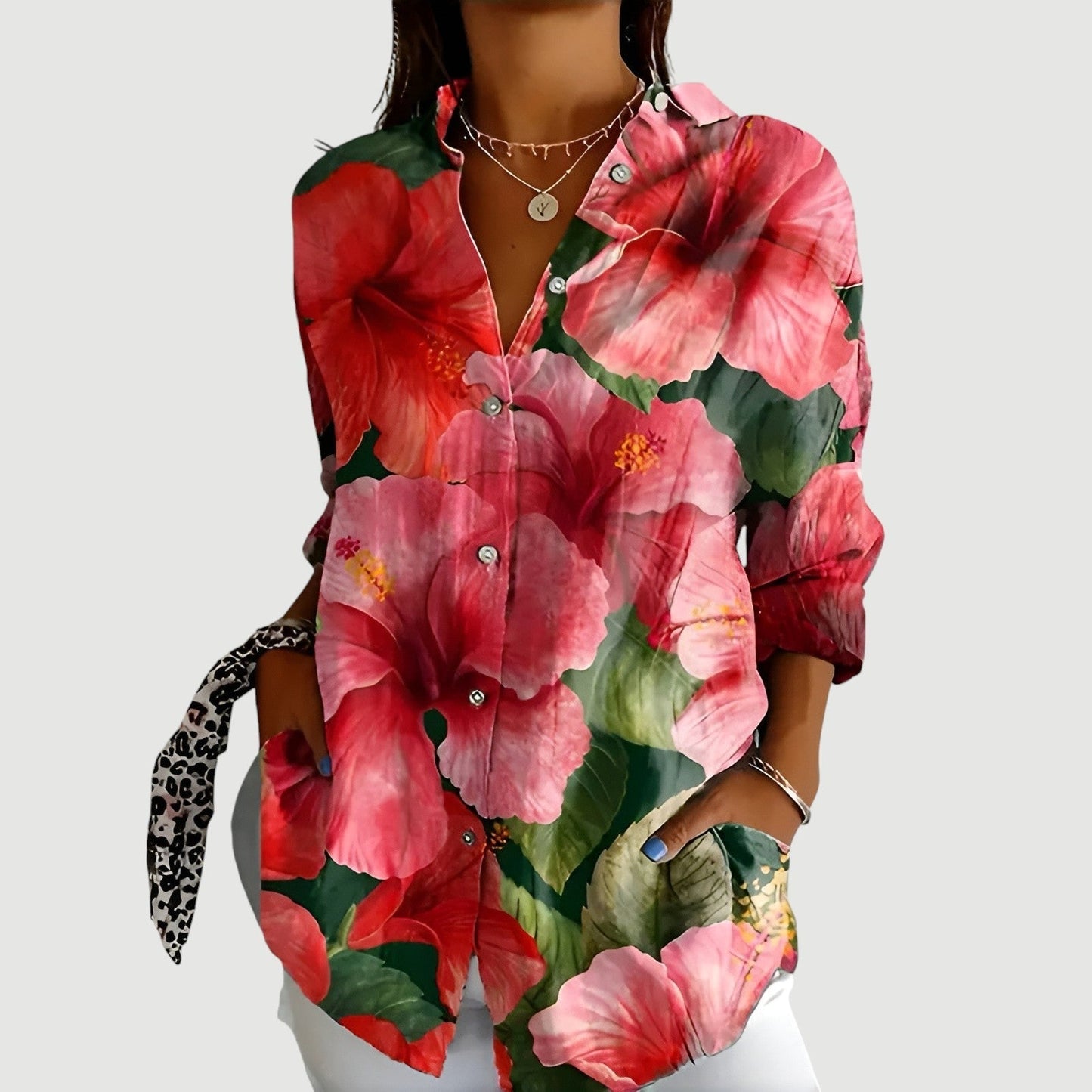 Thea™ | Konstnärlig Blomst Blus