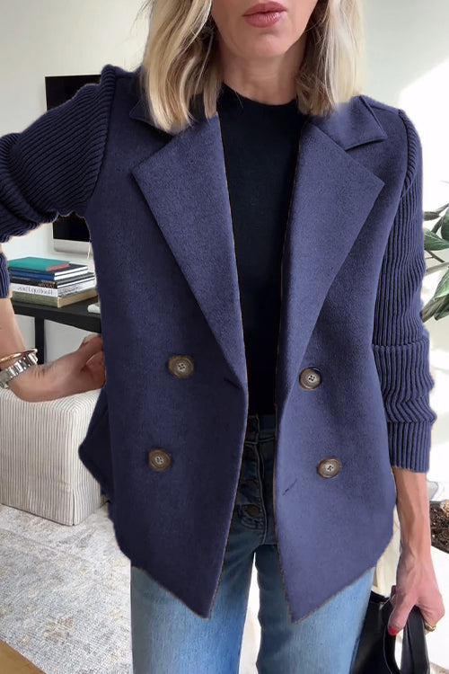 Celeste | Elegant Blazer med Ribbstickade Ärmar