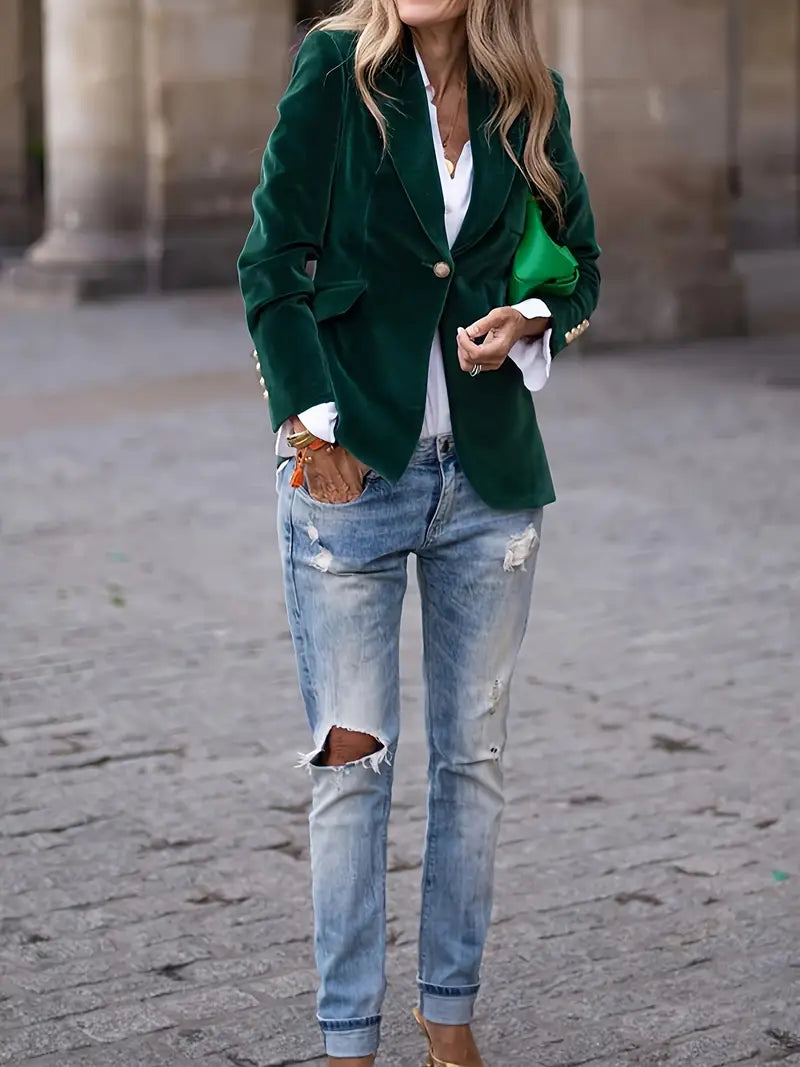 VIVIAN | Sammetsgull-knapp Blazer
