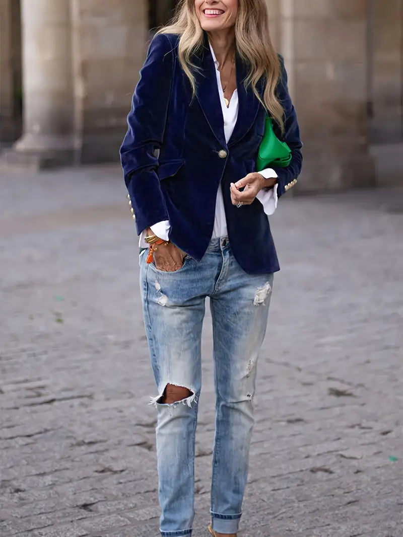 VIVIAN | Sammetsgull-knapp Blazer