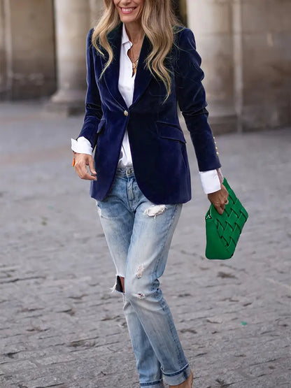 VIVIAN | Sammetsgull-knapp Blazer