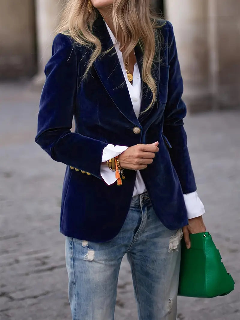 VIVIAN | Sammetsgull-knapp Blazer