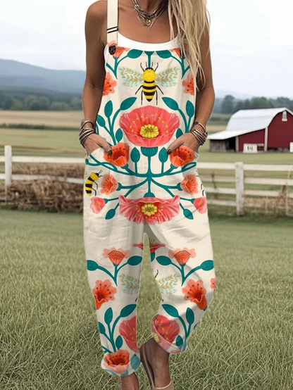 OLIVIA – SOLNEDGÅNGSBLOMST VIDDE JUMPSUIT