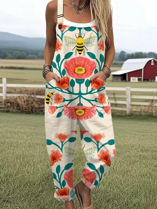 OLIVIA – SOLNEDGÅNGSBLOMST VIDDE JUMPSUIT