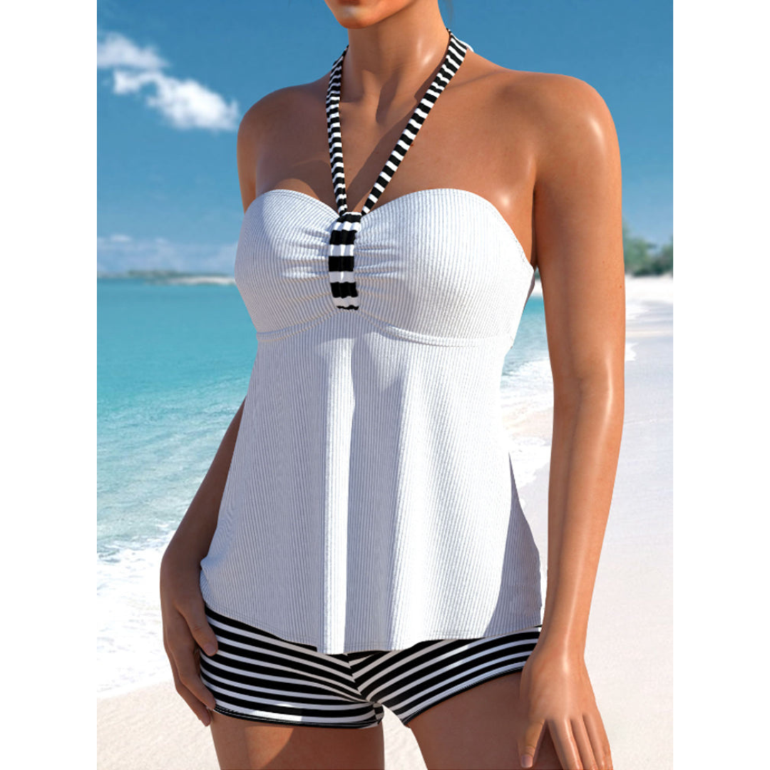 Tanja – Randig Halterneck Tankini