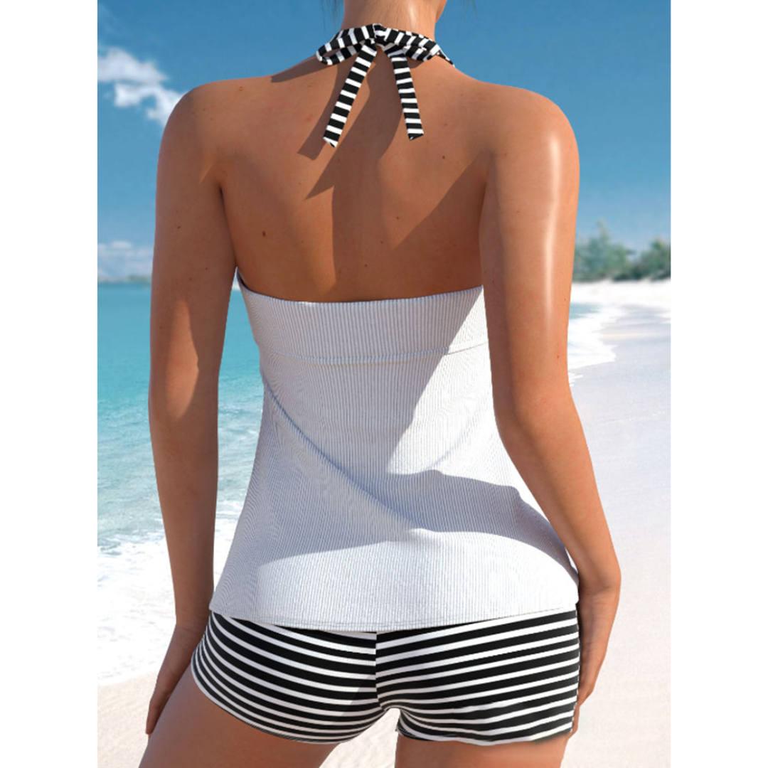 Tanja – Randig Halterneck Tankini