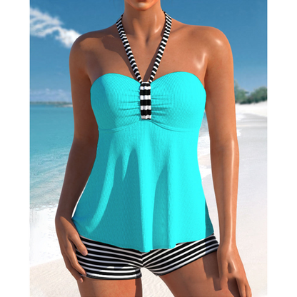 Tanja – Randig Halterneck Tankini