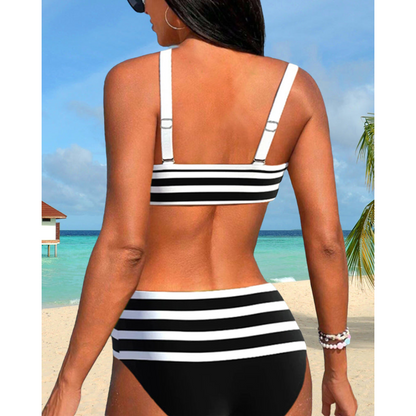 Izza - Hög Midja Randig Bikinibrand