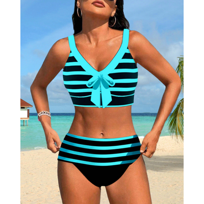 Izza - Hög Midja Randig Bikinibrand