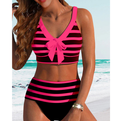 Izza - Hög Midja Randig Bikinibrand