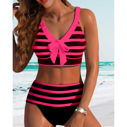 Izza - Hög Midja Randig Bikinibrand
