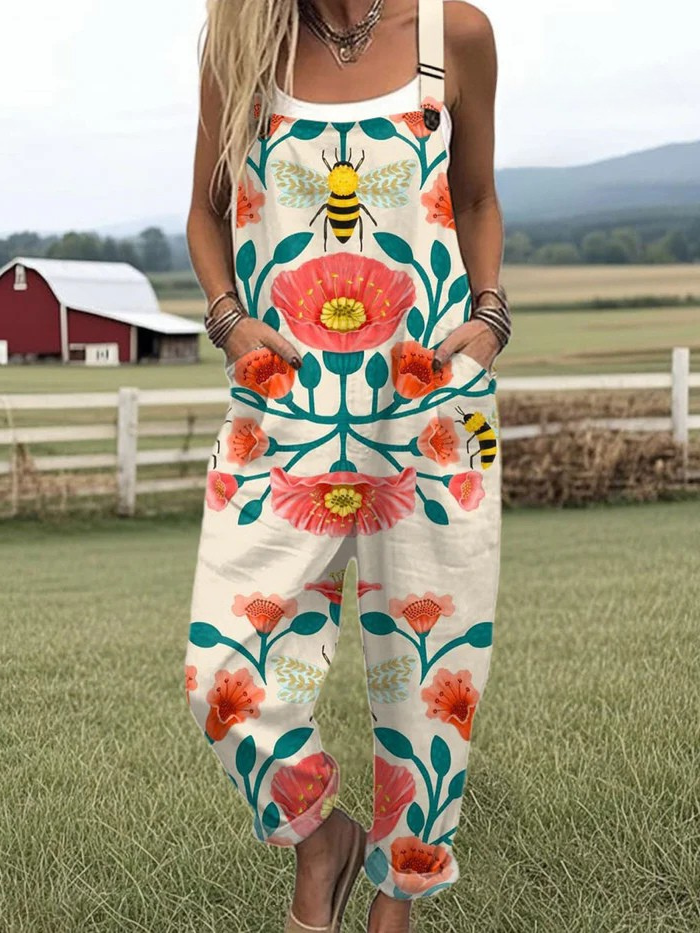 OLIVIA – SOLNEDGÅNGSBLOMST VIDDE JUMPSUIT