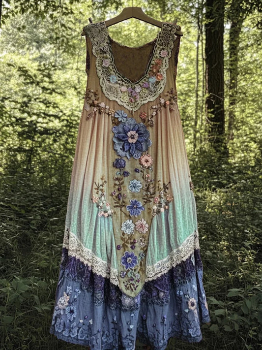 Audveig | Romantisk Bohemkjol med Blomstermagi