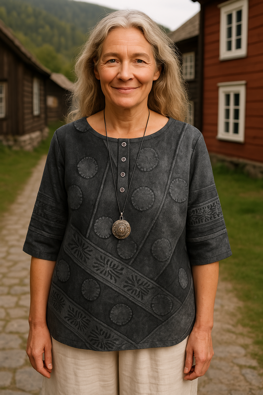 Embla | Bekväm och färgglad topp med halvlånga ärmar