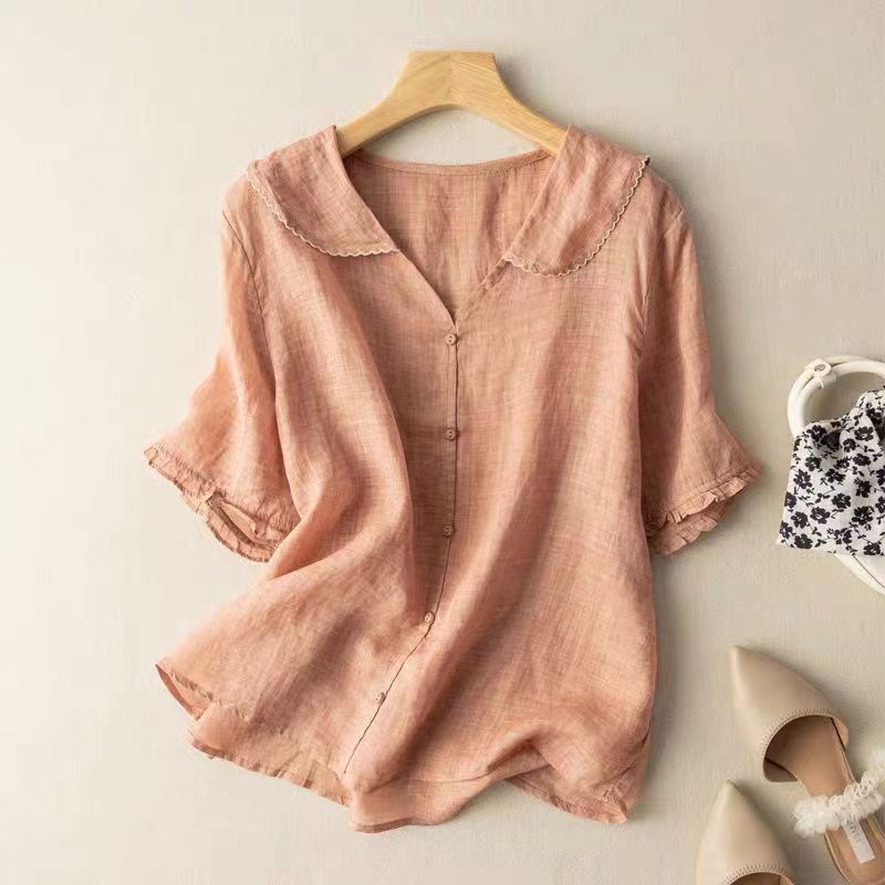 Anniken | Blus med Broderad Krage