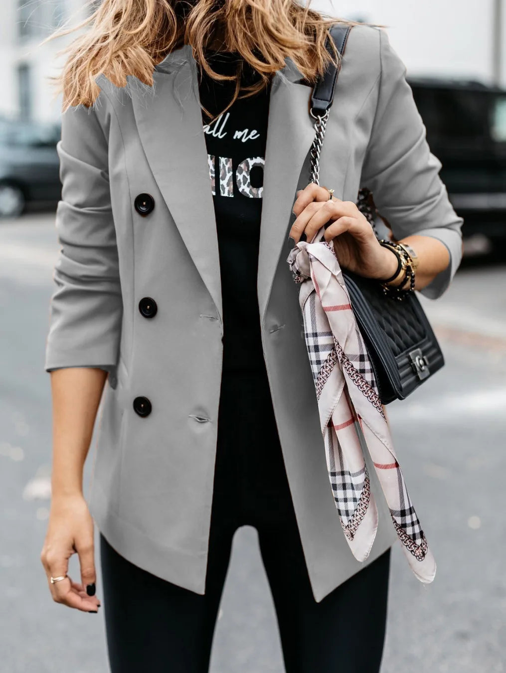 SABRINA | DUBBELKNAPPAD LÅNG BLAZER