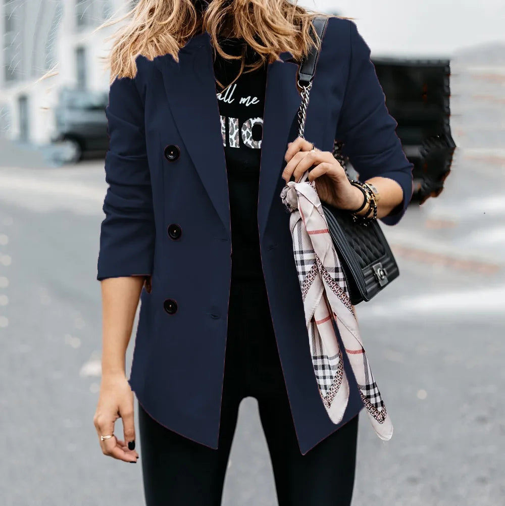 SABRINA | DUBBELKNAPPAD LÅNG BLAZER