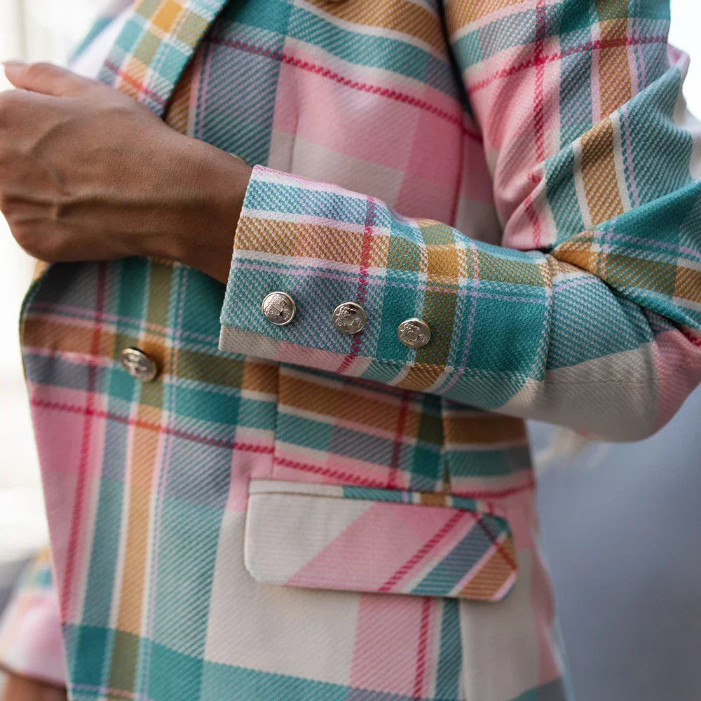 TARA | Flerfärgad rutad blazer