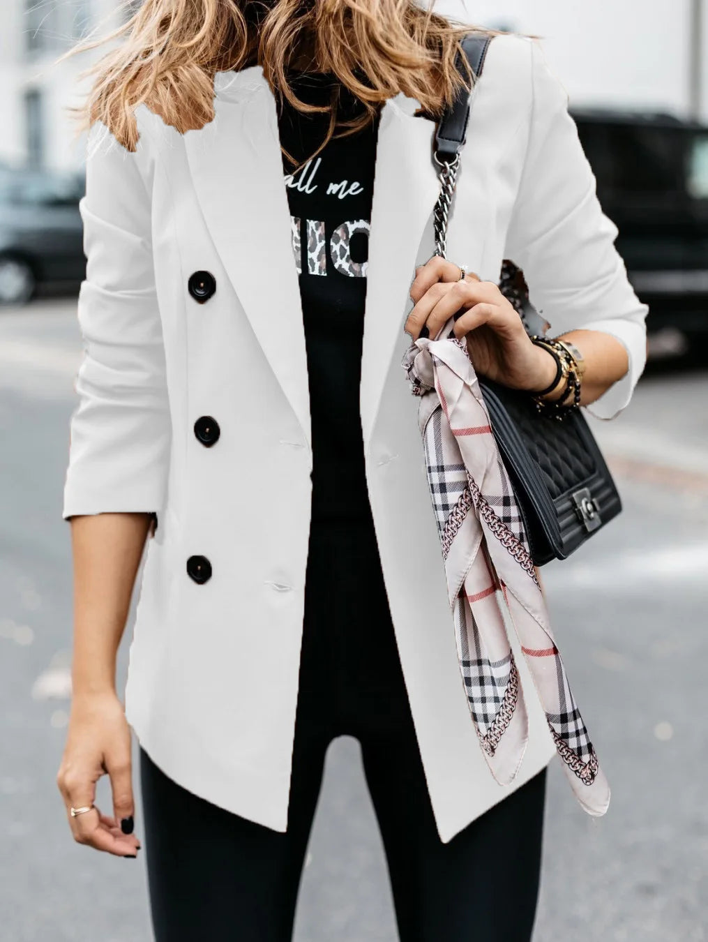 SABRINA | DUBBELKNAPPAD LÅNG BLAZER