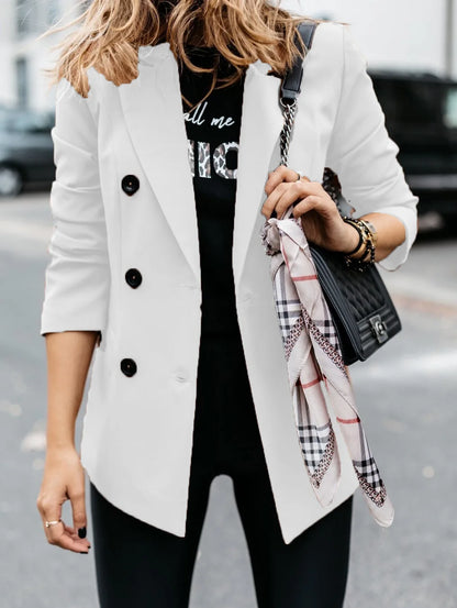 SABRINA | DUBBELKNAPPAD LÅNG BLAZER