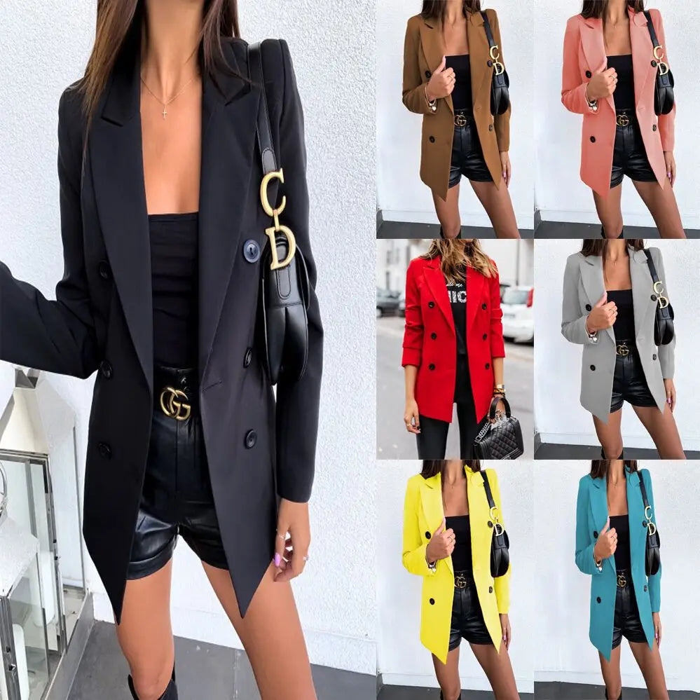 SABRINA | DUBBELKNAPPAD LÅNG BLAZER