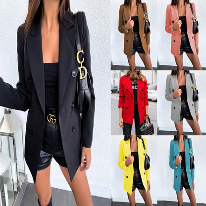 SABRINA | DUBBELKNAPPAD LÅNG BLAZER