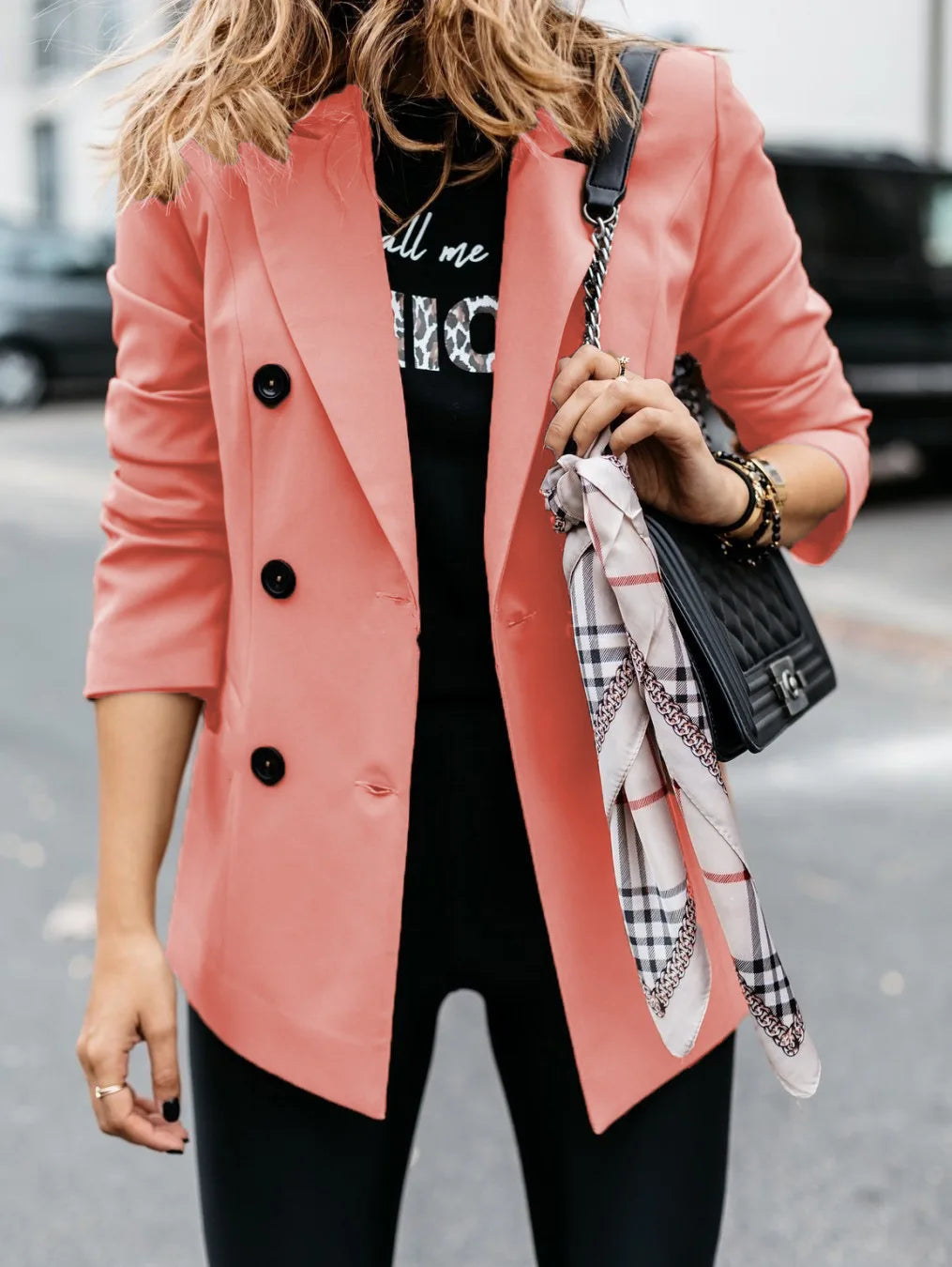 SABRINA | DUBBELKNAPPAD LÅNG BLAZER