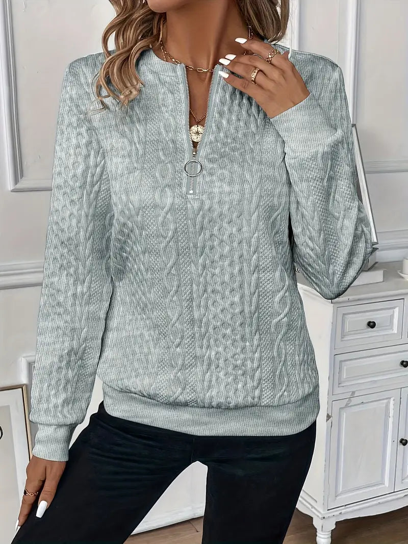Aurora | Elegant hoodie med dragkedja